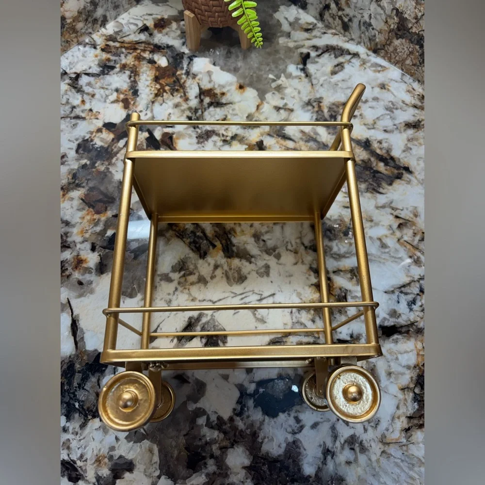 Gold Miniature Bar Cart